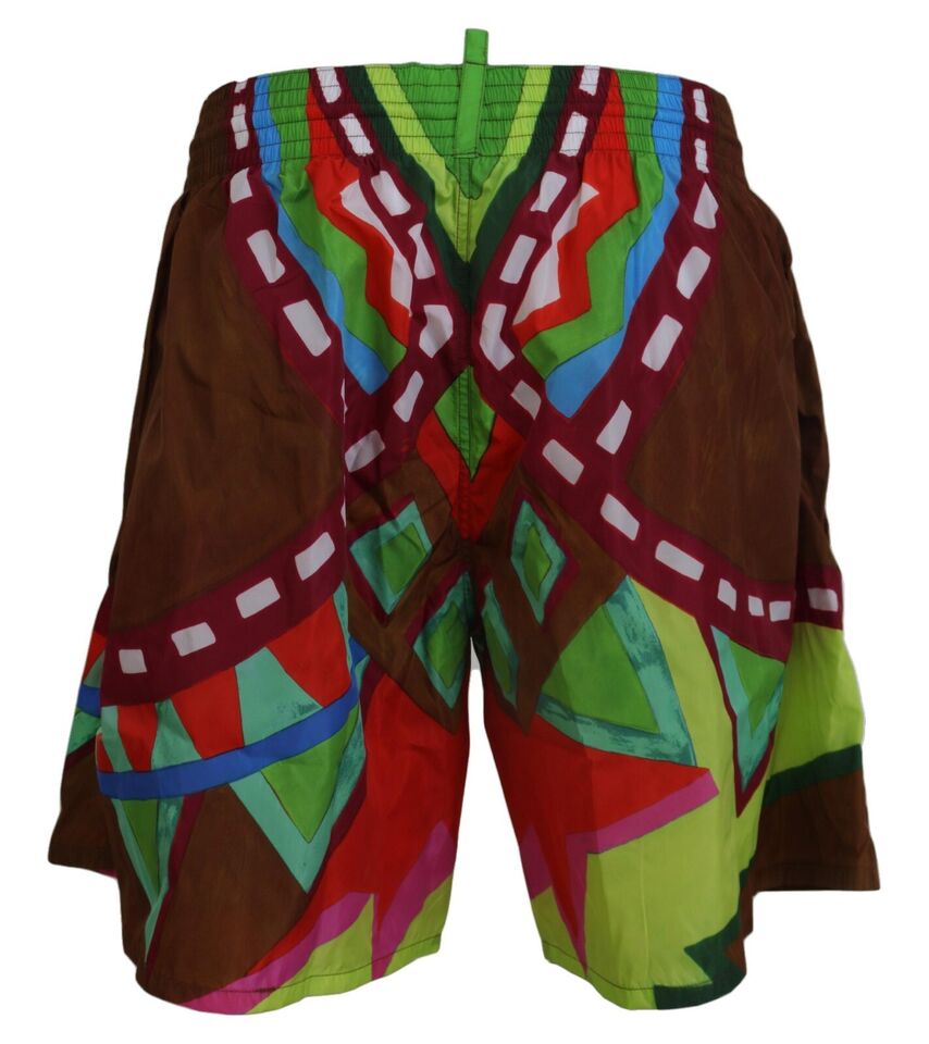 Multicolor Print Badeshorts Boxer Style