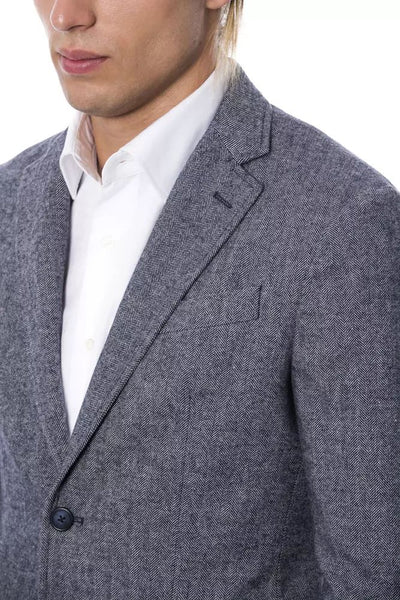 Eleganter blauer einreihiger Blazer