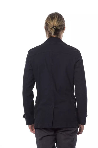 Eleganter doppelreihiger blauer Blazer