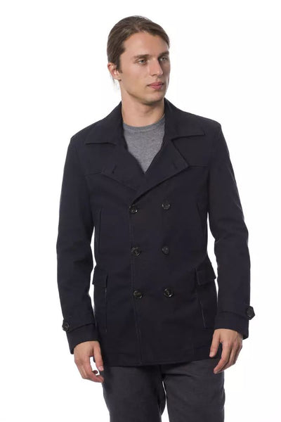 Eleganter doppelreihiger blauer Blazer