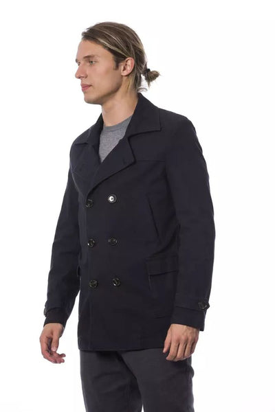 Eleganter doppelreihiger blauer Blazer