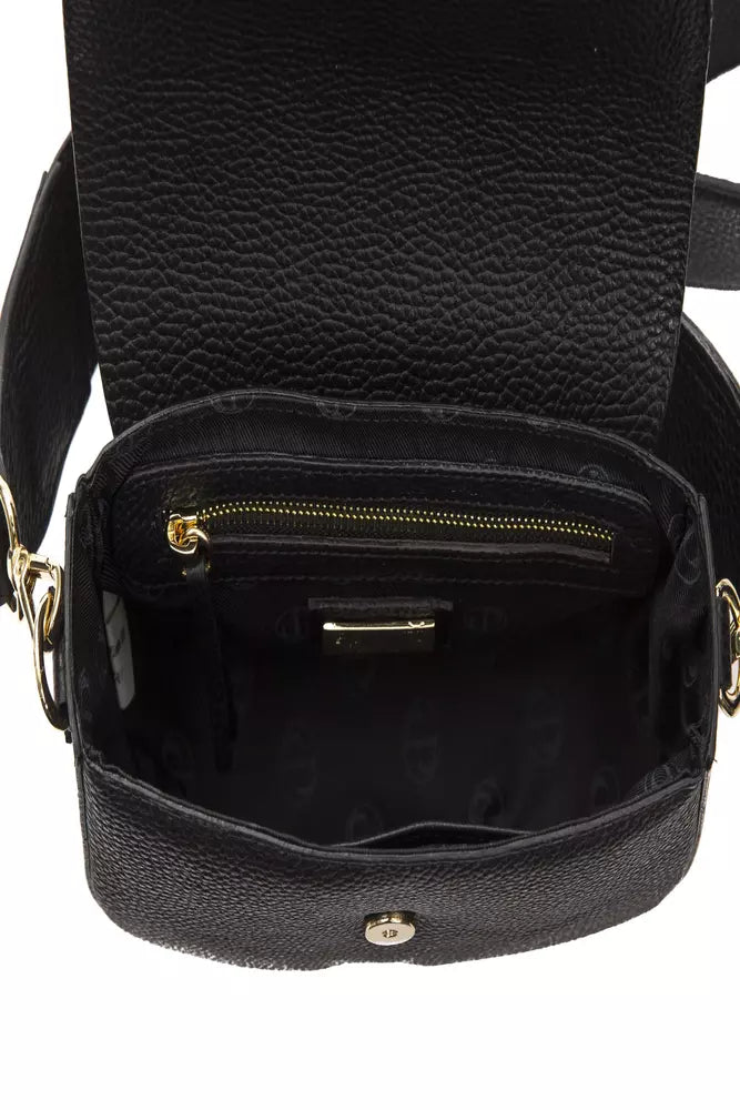 Elegante schwarze Leder-Crossbody-Tasche