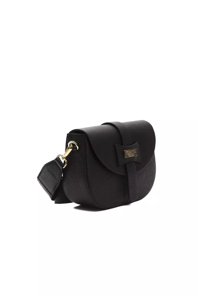 Elegante schwarze Leder-Crossbody-Tasche