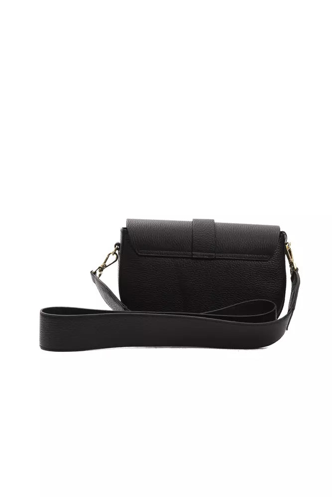 Elegante schwarze Leder-Crossbody-Tasche