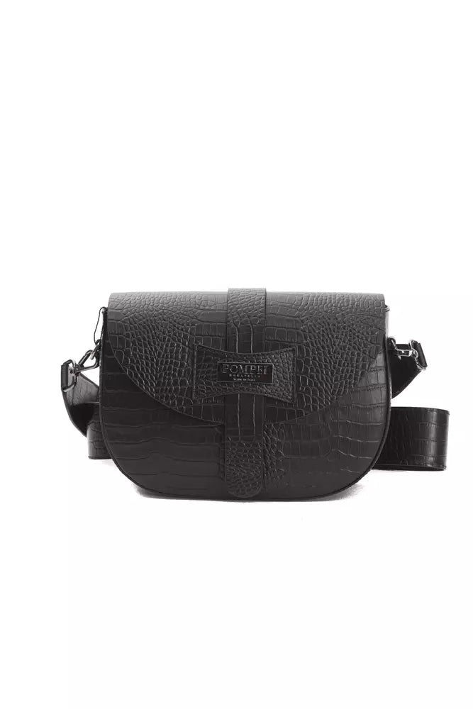 Elegante Crossbody-Tasche aus Leder mit Kroko-Effekt