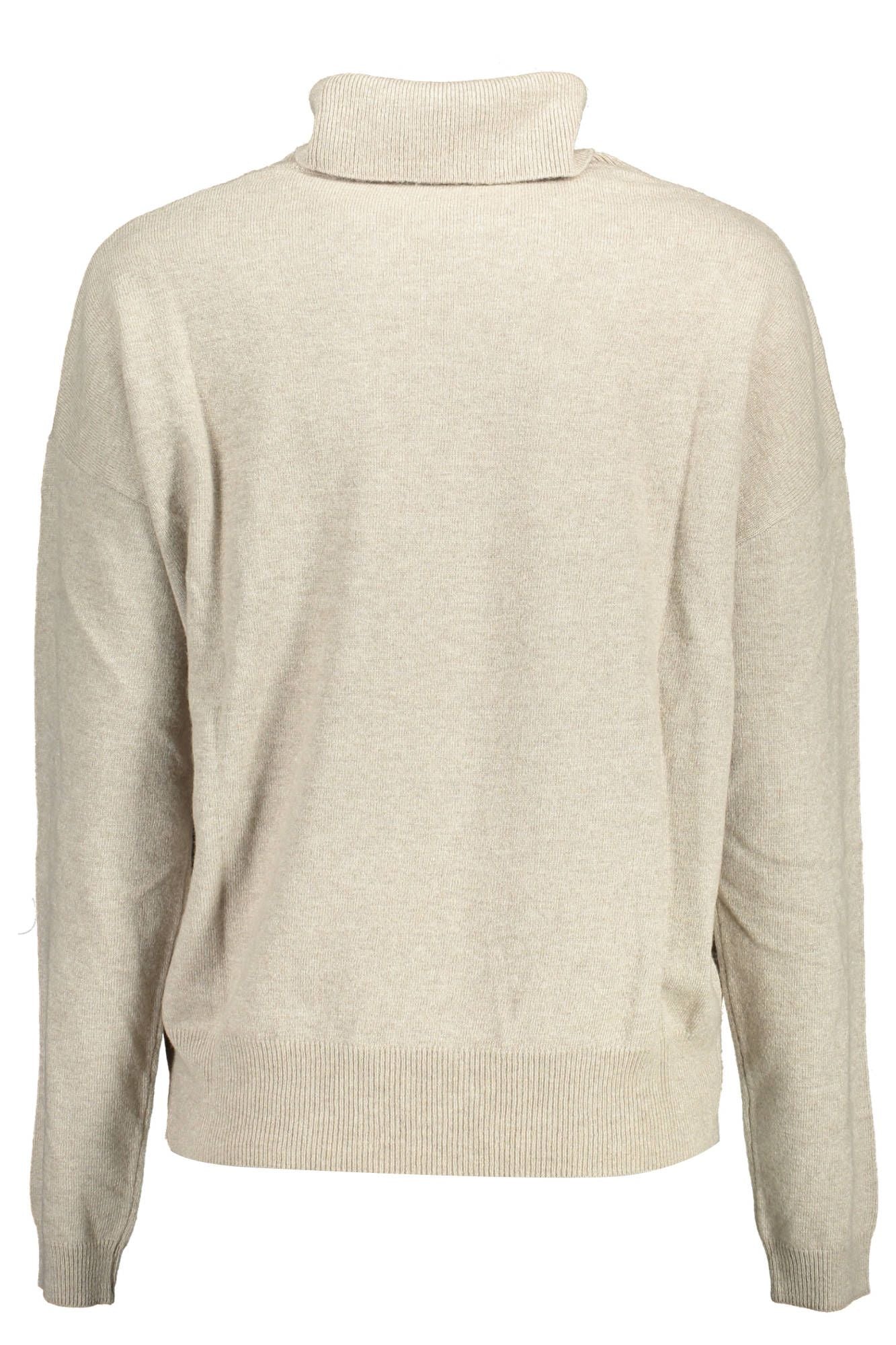 Schicker beigefarbener Rollkragenpullover mit eleganter Stickerei