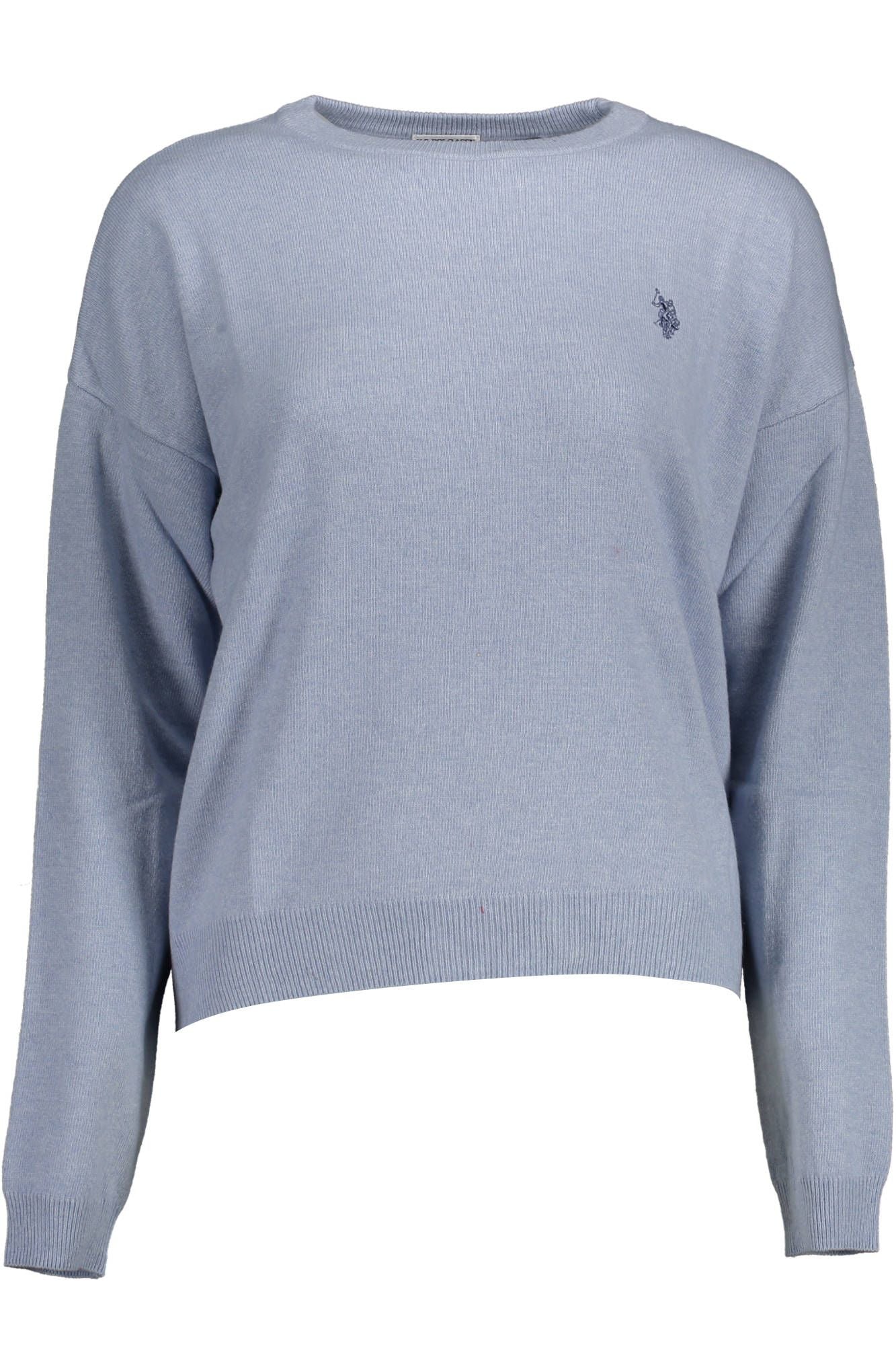 Eleganter hellblauer bestickter Pullover