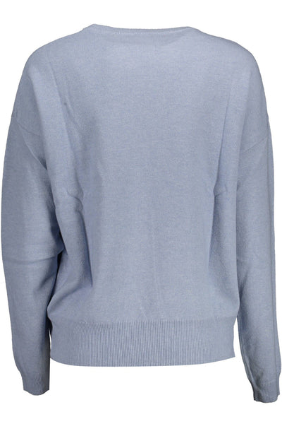 Eleganter hellblauer bestickter Pullover