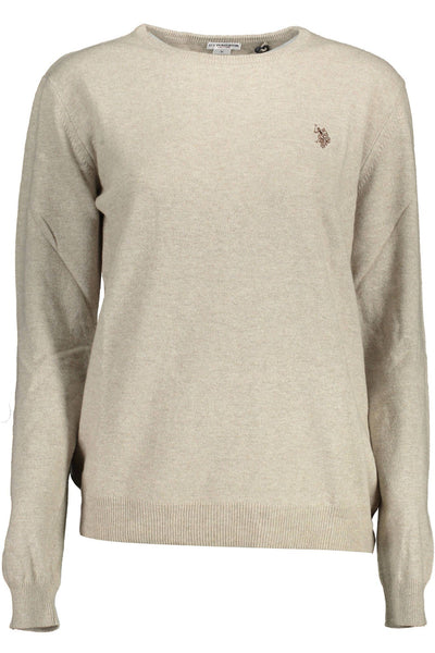 Schicker Pullover mit gesticktem Logo in Beige