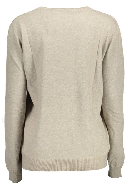 Schicker Pullover mit gesticktem Logo in Beige